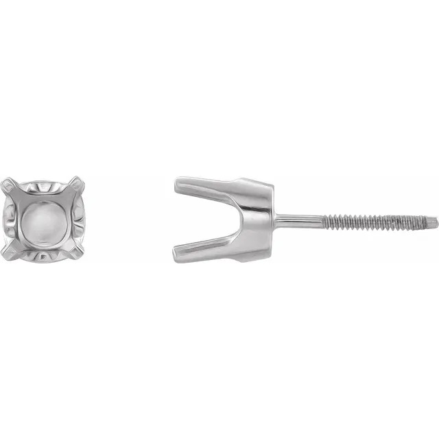 1.25 carat 4 Prong stud Earring screw Post
