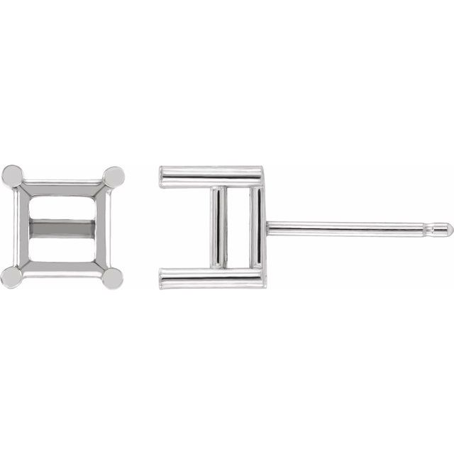 5mm Square Double wire Earring setting