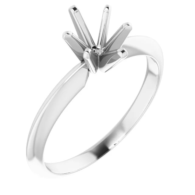 7.8x5.8 Oval Shape White Gold Solitaire Setting