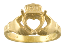 7 x 7 Heart Shape Claddagh Ring Mounting