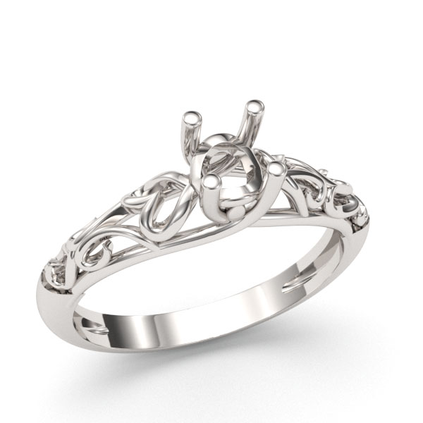 4.5mm Round Heart Ring Setting