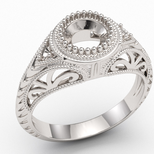 Round Antigue Style Ring Mounitng