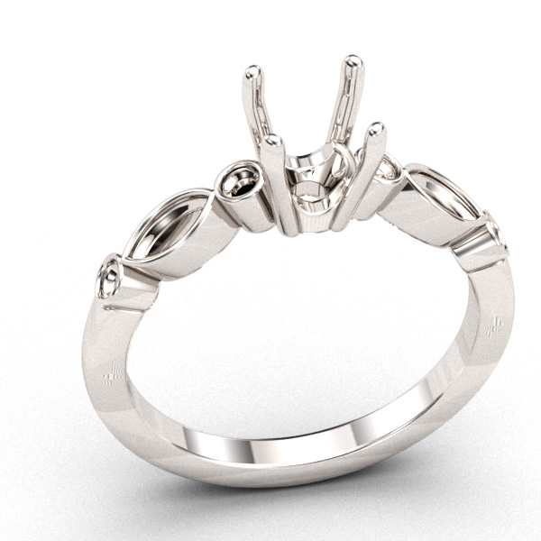 Round & Bezel Marquise Ring Mounting