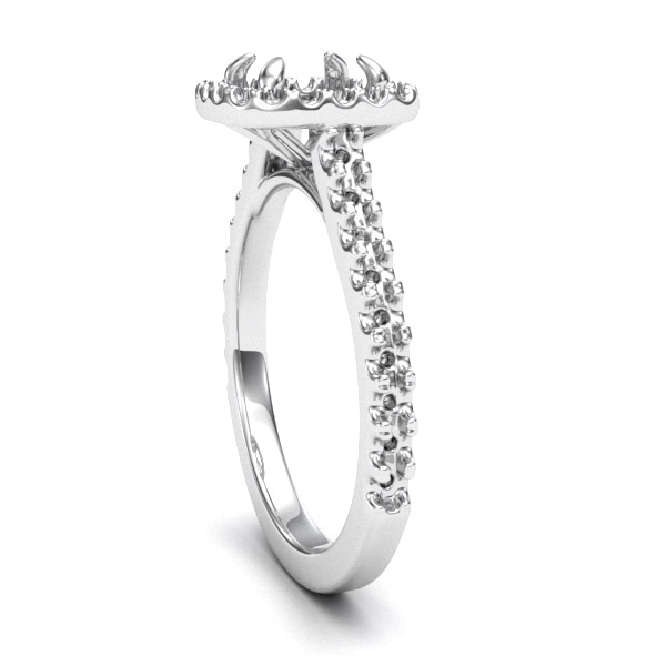 6.5mm Round Halo Engagement ring