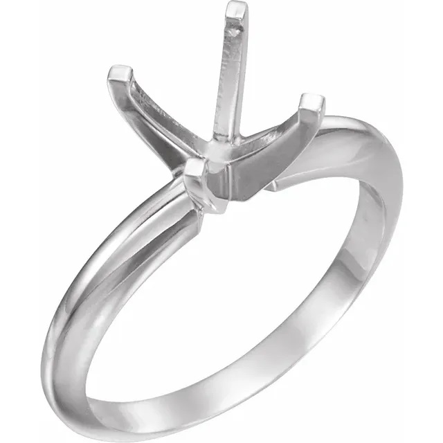 5.0mm Princess Cut Solitaire Ring Setting