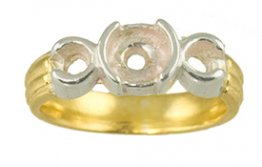 5.5mm Split Bezel Three Stone Ring Setting
