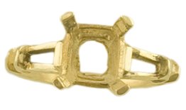 6.5mm Princess cut Engagement ring mounting