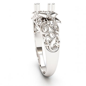 Floral Scroll Ring Setting