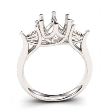 G n W Designs Inc > 3 STONE > 6 Prong 3 stone Engagement Ring Setting