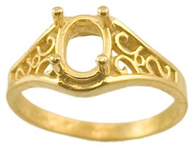 8 x 6 Oval Scroll Design Ring mounting