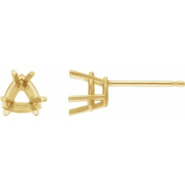 6mm 6 Prongs Triangle earrings