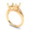 10mm Square Cushion Gold Ring Setting only