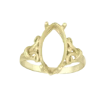 Scroll design marquise ring setting