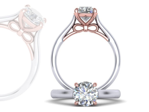 Bow Designs 7mm Engagement Ring Setting - Image 3