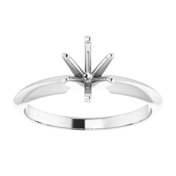 8x6 Oval Shape White Gold Solitaire Setting - Image 3