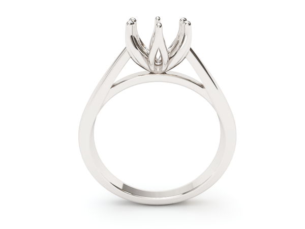 Floral Solitaire Cathedral Tulip Engagement Ring - Image 3